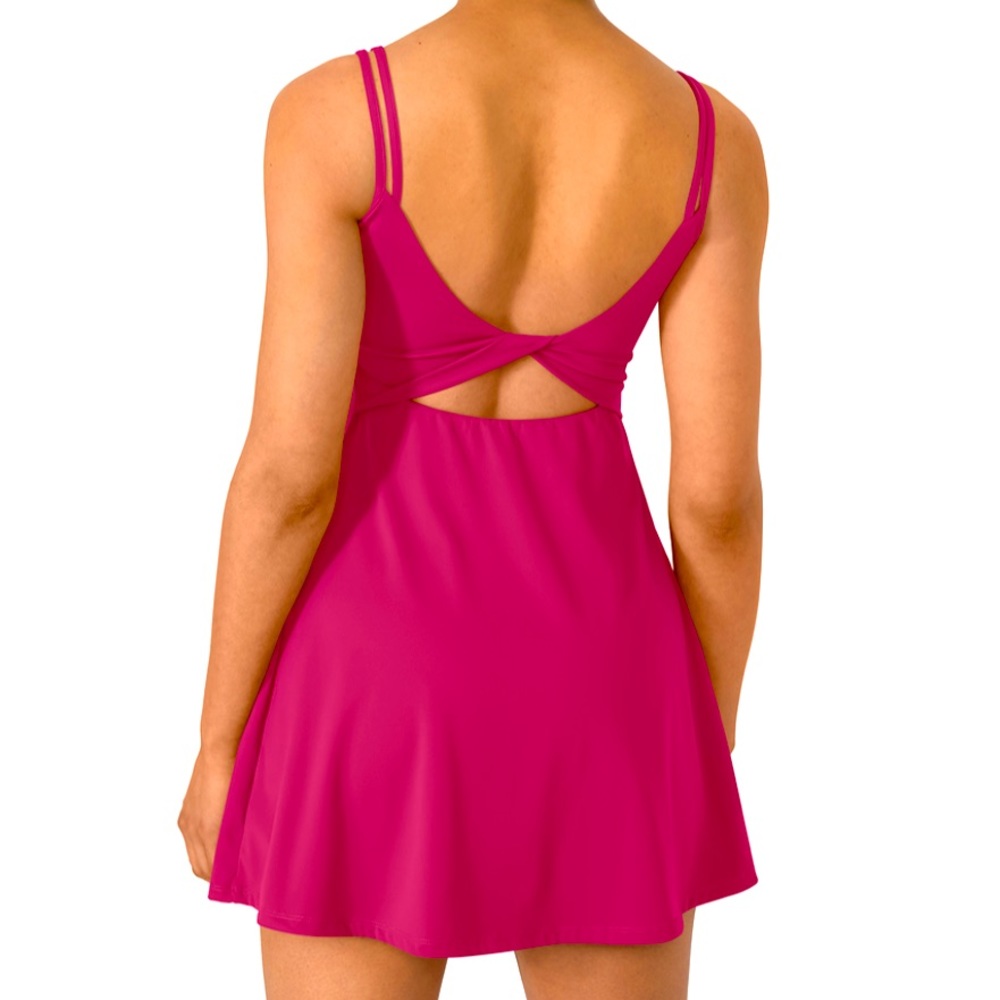 Twisted Back Built-in Short Active Dress
